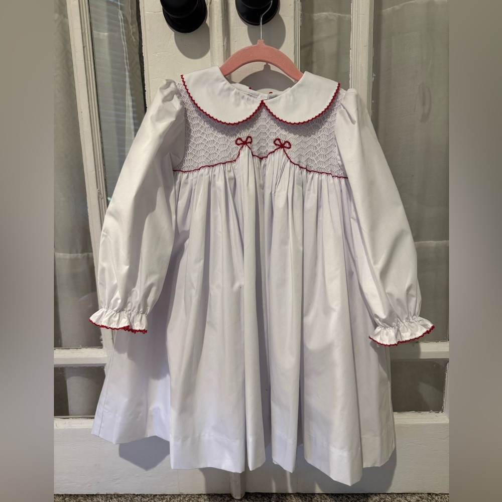 White Dress with Red Trim